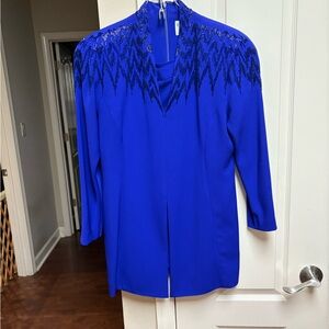 Elegant Blue Long Sleeve Dress